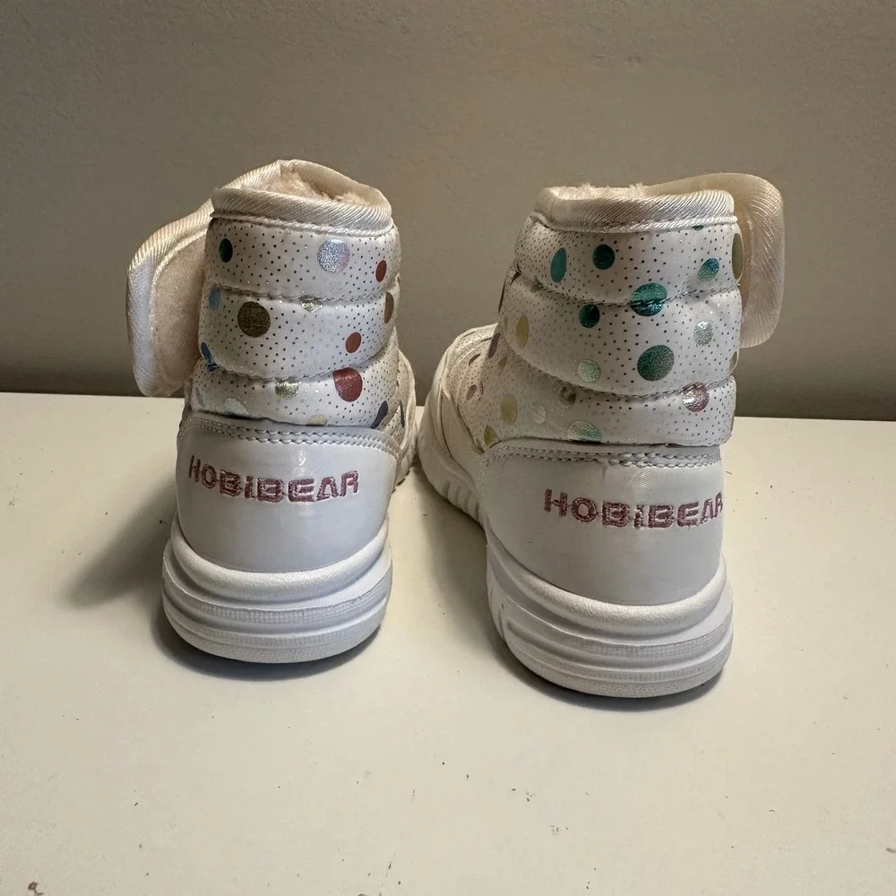 HOBI BEAR Toddler Kids Snow‎ Boots Winter Warm Padded Multicolor Dot Design